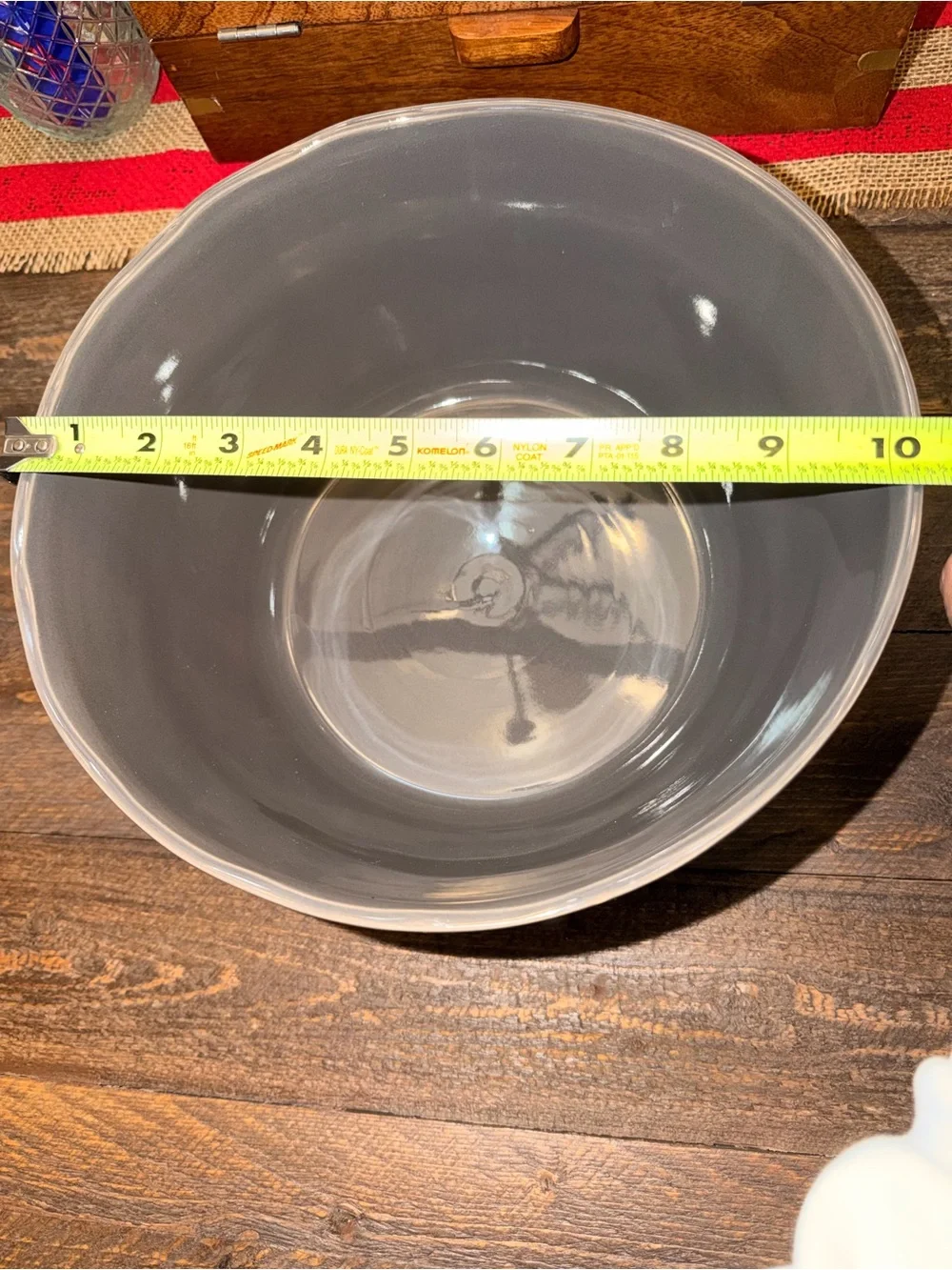 large grey-glazed stoneware bowl Naturals by Noble Excellence collection EUC